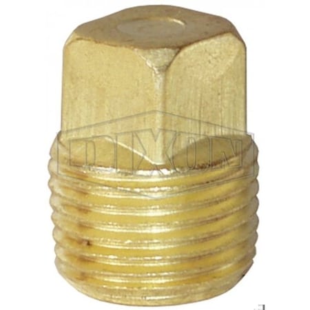 Dixon Square Head Plug, 1/2-14 Nominal, Male SAE Short PTF End Style, Brass 2110800C
